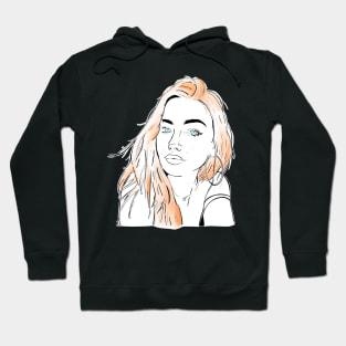 Beautiful girl looking at you - Redhead Black Hoodie